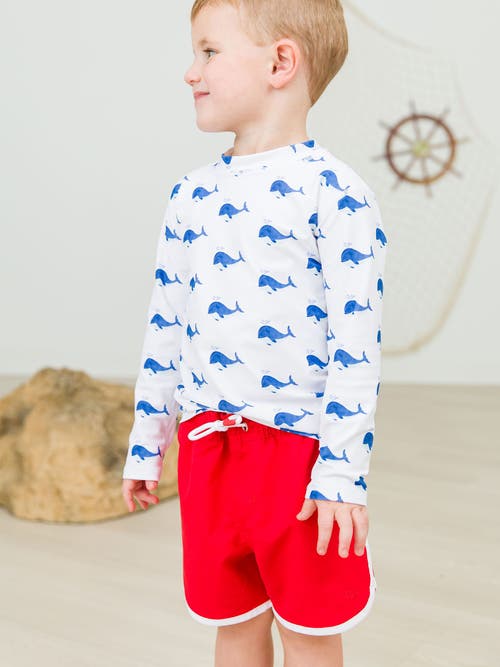 Ruggedbutts Boys Upf50+ Sun Protected Dolphin Hem Swim Trunks