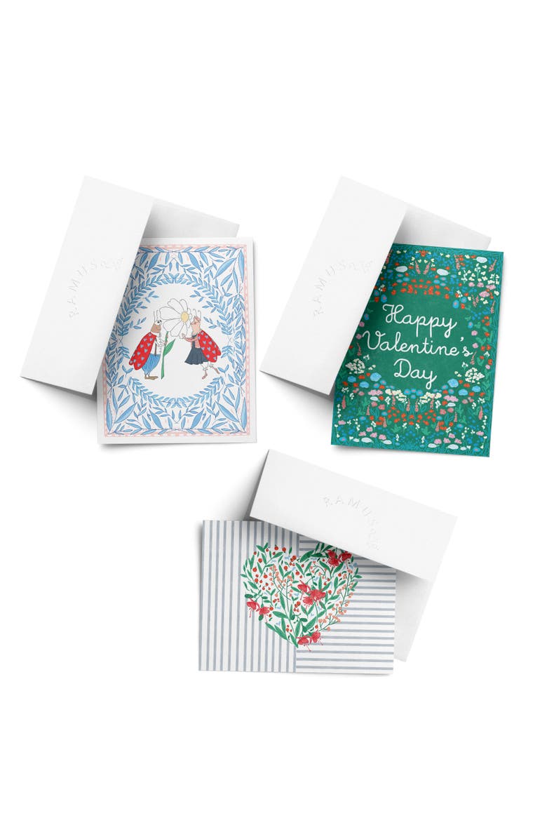 Ramus & Co Valentine's Day Friendship Greeting Card Pack Sets, 'Love Bugs, Garden Valentine, Floral Heart', Main, color, Multi-Pack