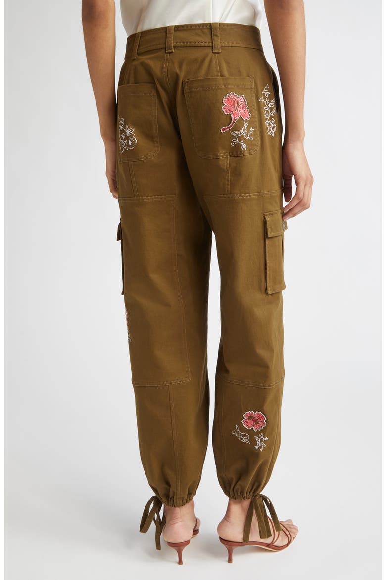 Desert Rose Zola Embrodiered Cargo Pants, Alternate, color, DARK OLIVE/ MULTI
