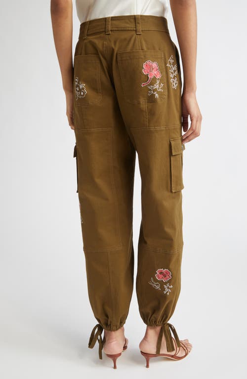 Cinq À Sept Desert Rose Zola Embrodiered Cargo Pants In Multi