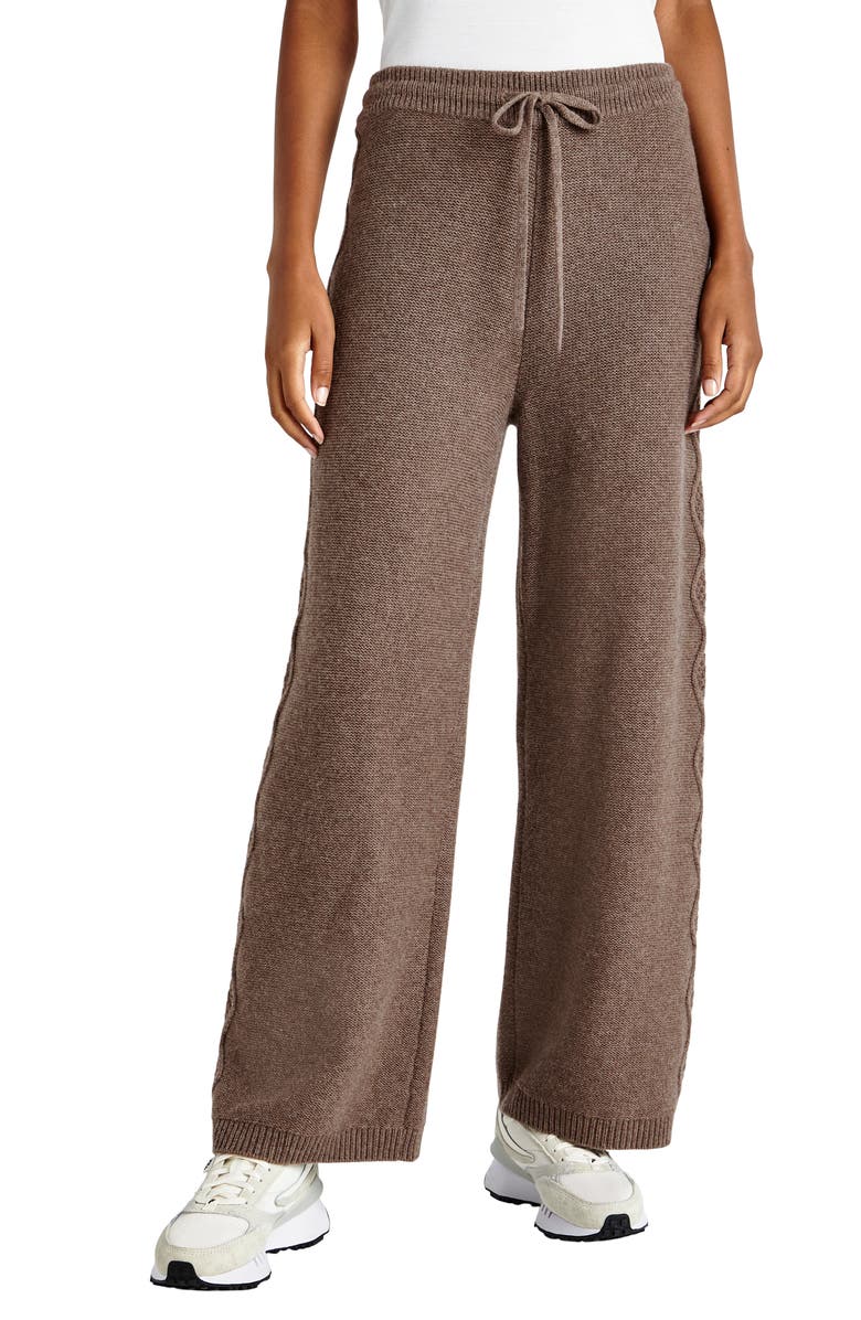Splendid Dakota Cable Detail Wide Leg Sweater Pants, Main, color, 