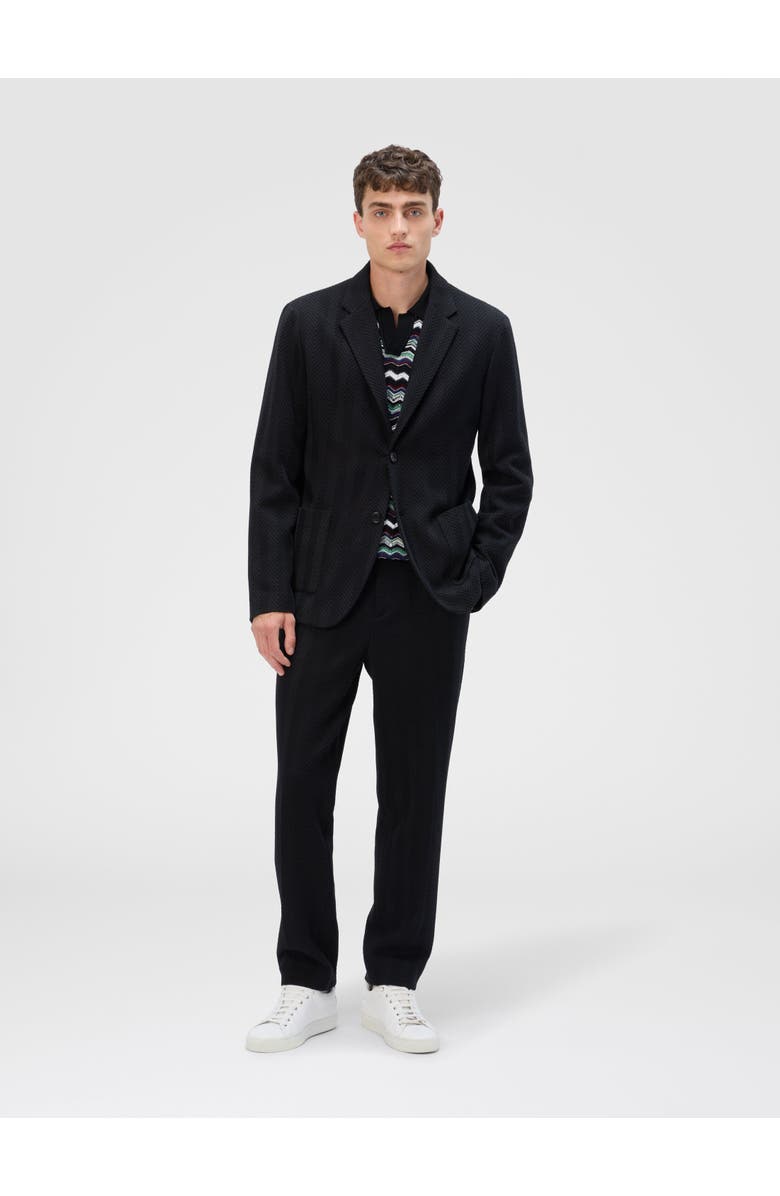 Missoni Single-breasted Jacket With Zigzag Pattern, Alternate, color, Black