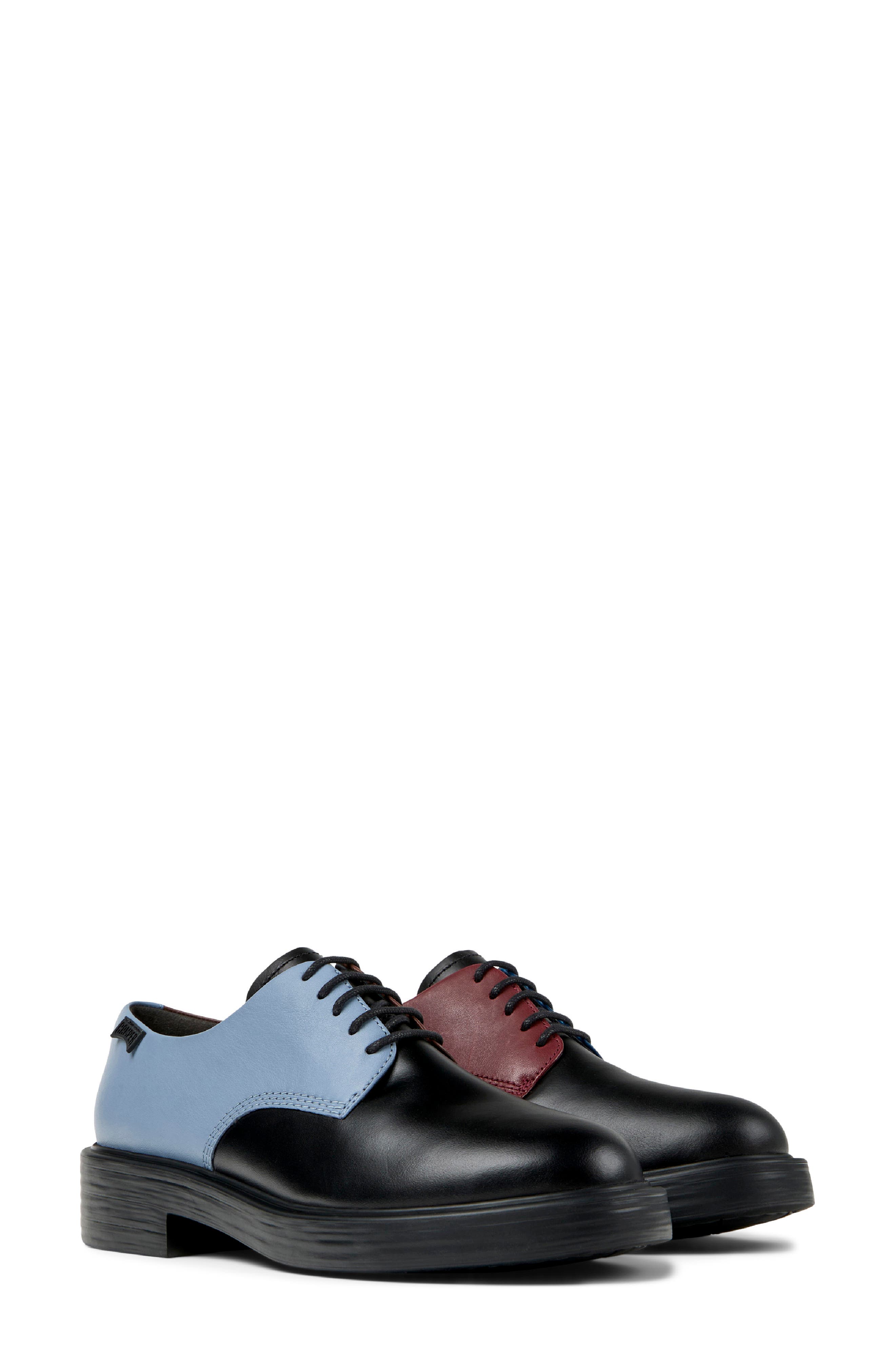 Camper Dean Twins Colorblock Leather Derby, Alternate, color, Black Assorted