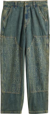 CRIMINAL DAMAGE Berkeley Monogram Double Knee Denim Carpenter Pants