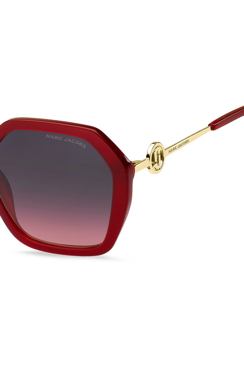 Marc Jacobs 53mm gradient square sunglasses, Alternate, color, Red