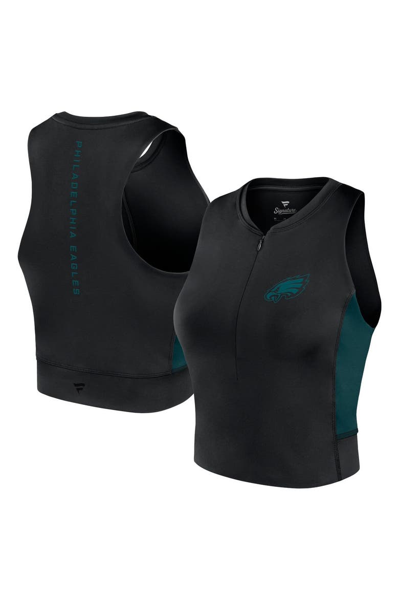 Women's Fanatics Signature Black Philadelphia Eagles Studio Fitted Gym Tank Top, Alternate, color, Black