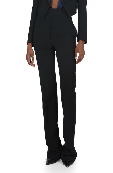 Pinstripe Wool Grain de Poudre Trousers