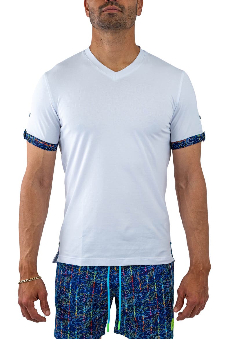 Vivaldi V-Neck T-Shirt, Main, color, WHITE