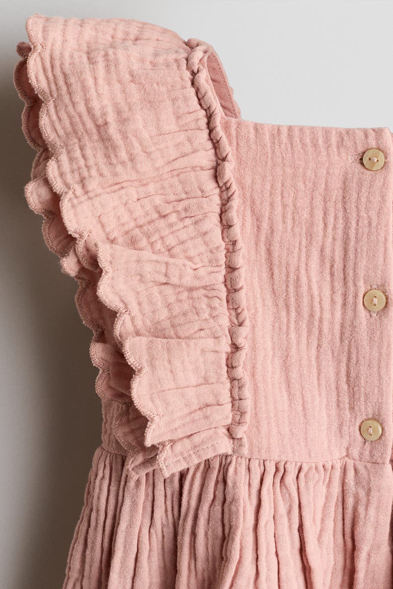 Scalloped-trim Dress, Alternate, color, Light dusty pink