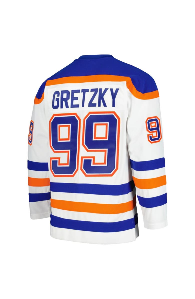 Mitchell & Ness Men's Mitchell & Ness Wayne Gretzky White Edmonton Oilers  1986/87 Blue Line Player Jersey, Alternate, color, White