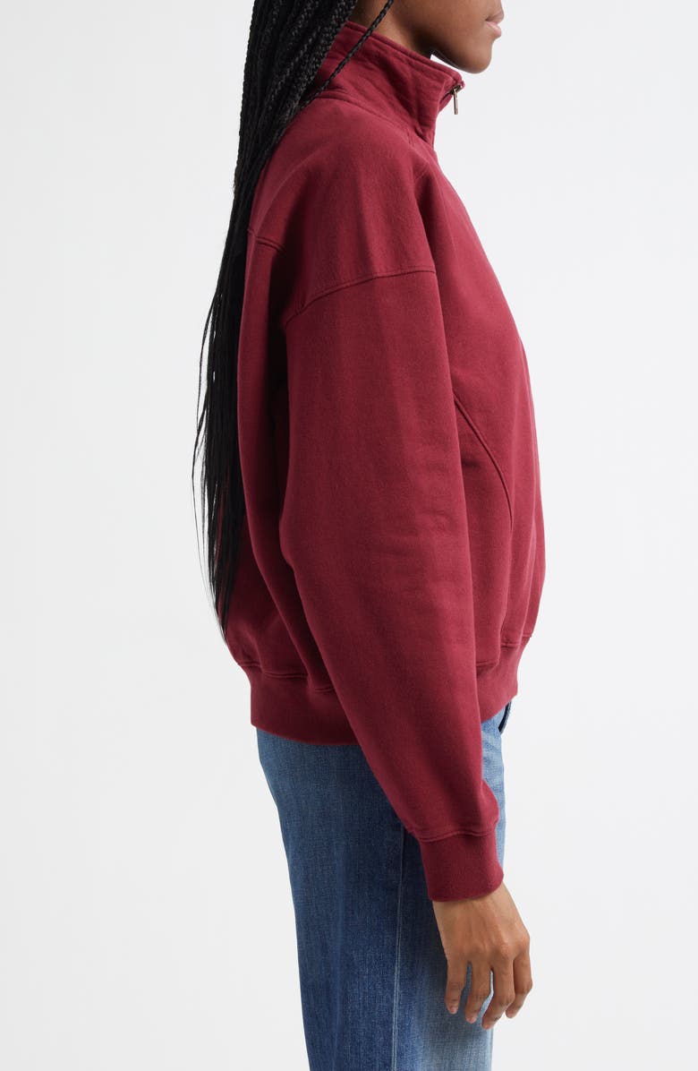 Sporty & Rich x The Carlyle Embroidered Quarter Zip Sweatshirt, Alternate, color, 