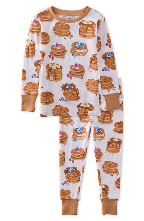 Butterblu Kids' Zen Print Fitted Organic Cotton Two-piece Pajamas In Brown