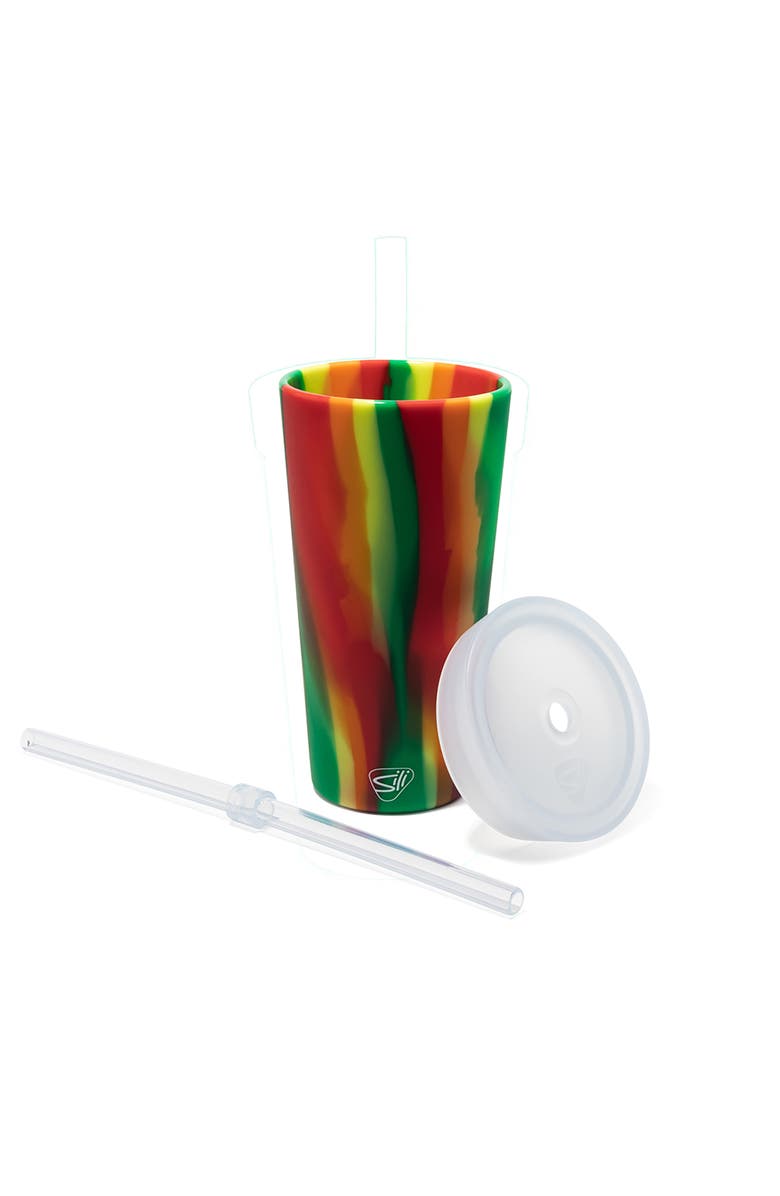 Silipint Silicone Straw Tumber 22oz, Alternate, color, Multicolored
