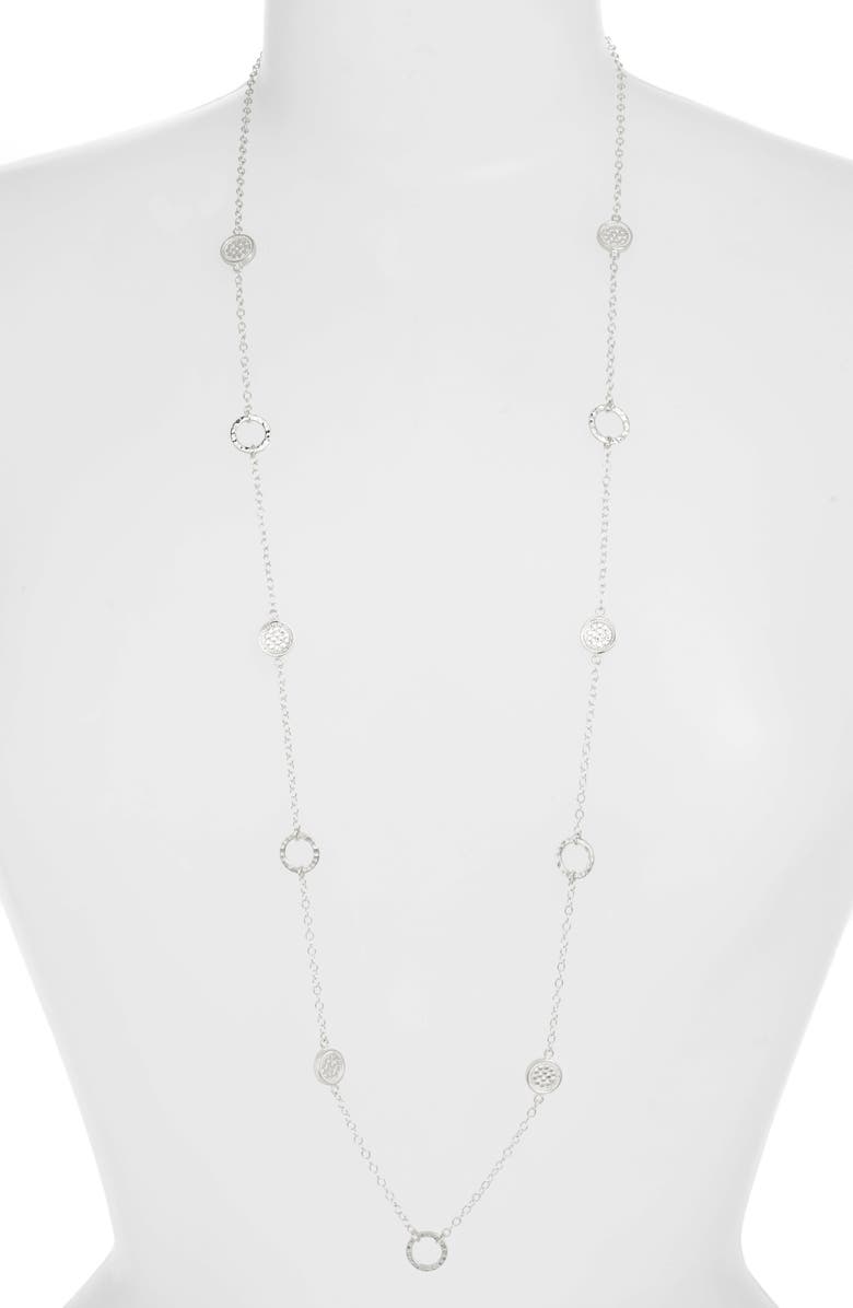 Anna Beck Long Hammered Station Necklace, Main, color, 
