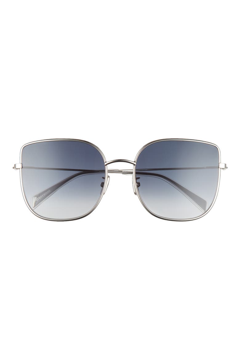 59mm Gradient Flat Front Butterfly Sunglasses, Main, color, TRANSPARENT CLEAR/ GREY