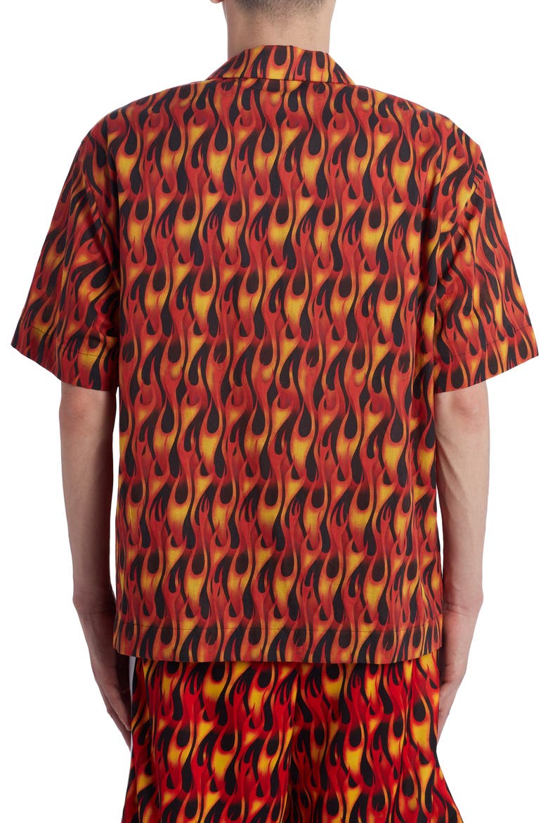 Burning Bowling Shirt, Alternate, color, BLACK MULTICOLOR
