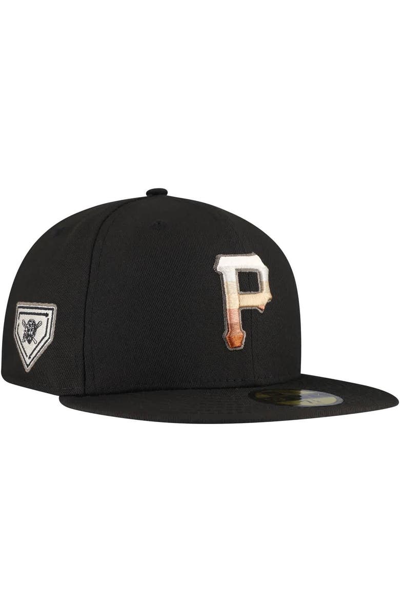 New Era Men's New Era Black Pittsburgh Pirates Dune Gradient Side Patch 59FIFTY Fitted Hat, Main, color, Black