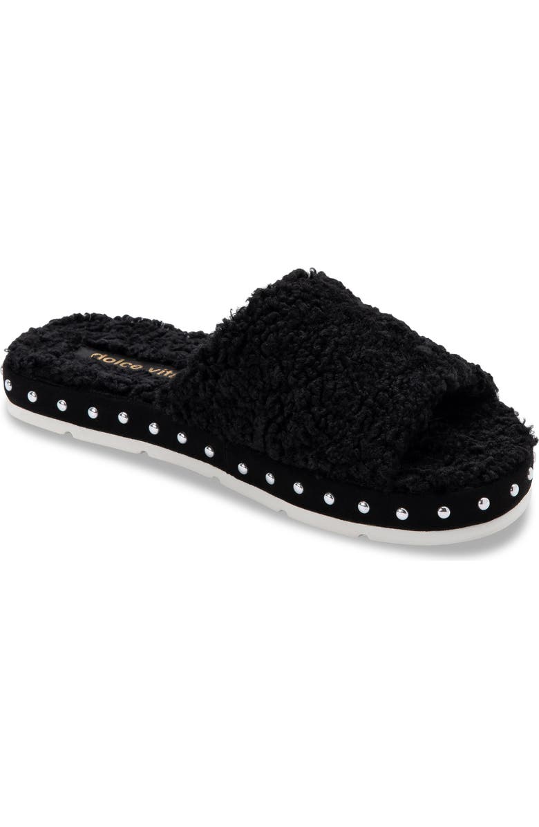 Dolce Vita Faux Fur Platform Slide Slipper, Main, color,
