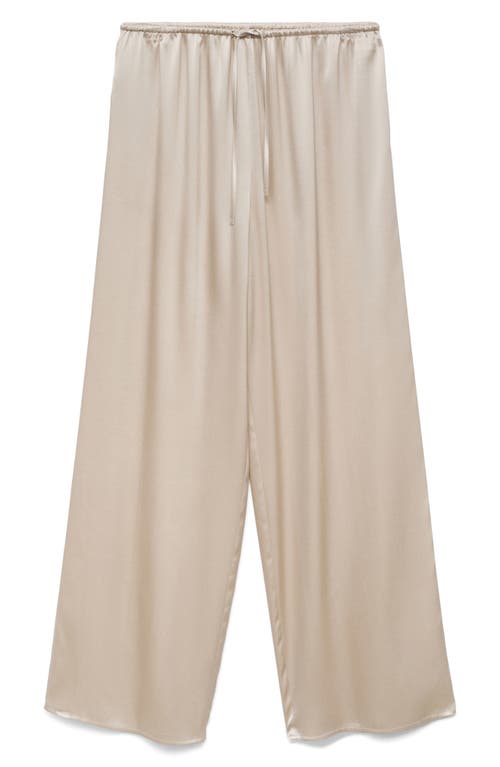 Mango Stretch Silk Pajama Pants In White