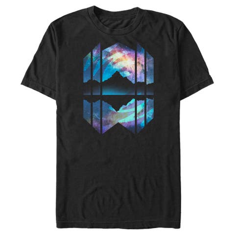 Men's Lost Gods Geometric Northern Lights Reflection  Graphic T-Shirt
