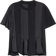 Sacai Mixed Media Satin & Jersey T-Shirt