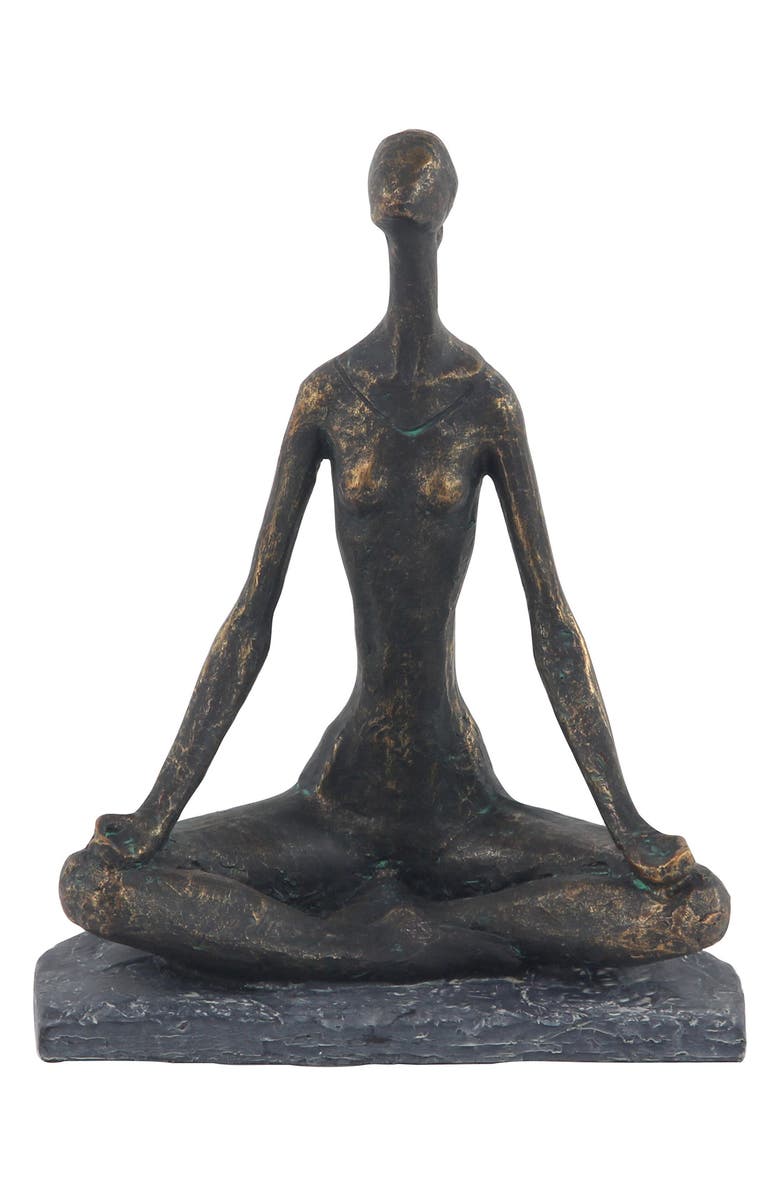 WILLOW ROW Black Modern Yoga Sculpture, Main, color, Black