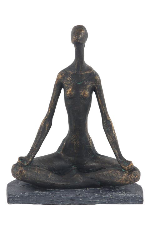 Black Modern Yoga Sculpture