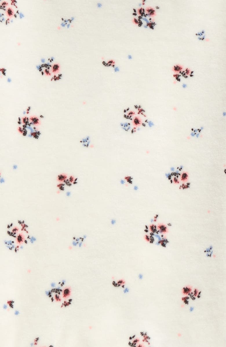 Nordstrom Floral Velour Top & Leggings Set, Alternate, color, Ivory Egret Dandy Floral- Pink