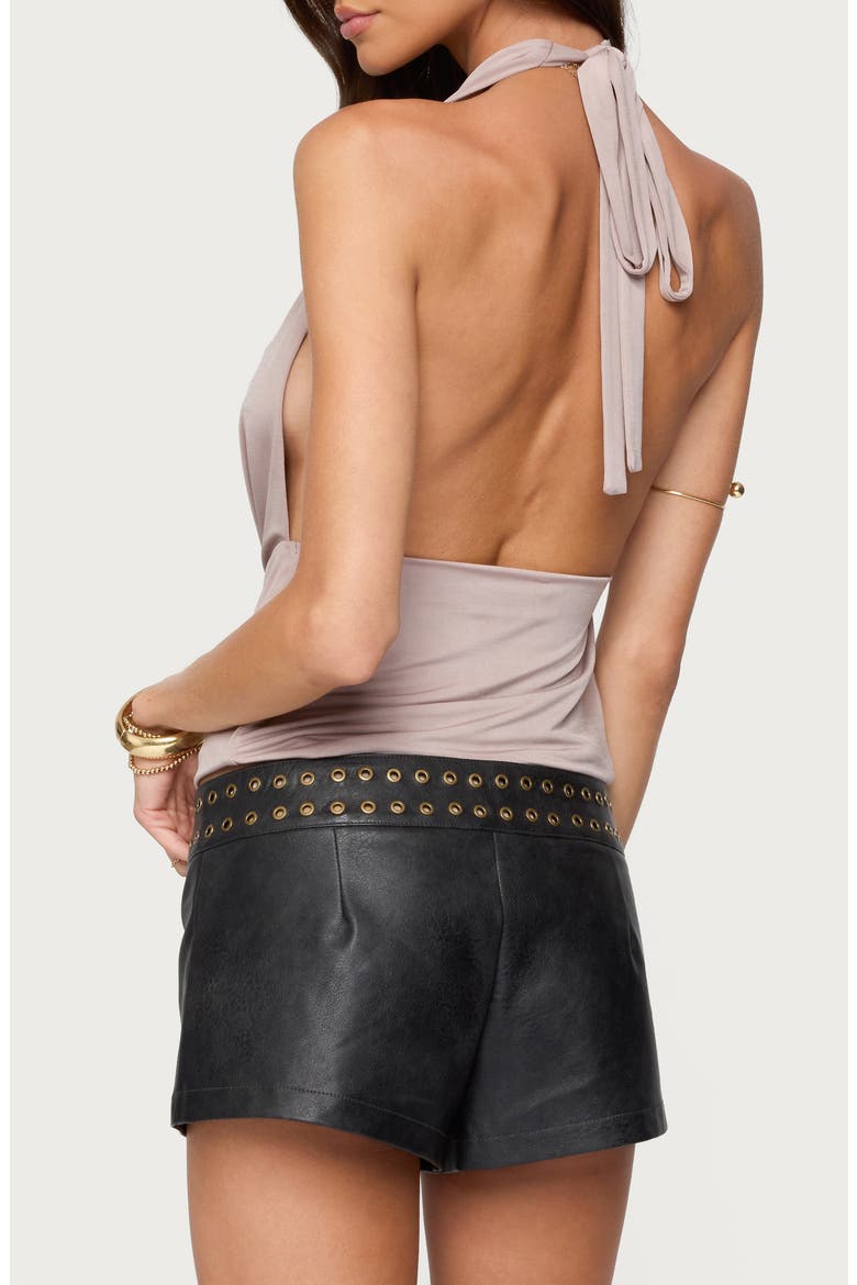 Dylan Cowl Neck Halter Top, Alternate, color, MOCHA