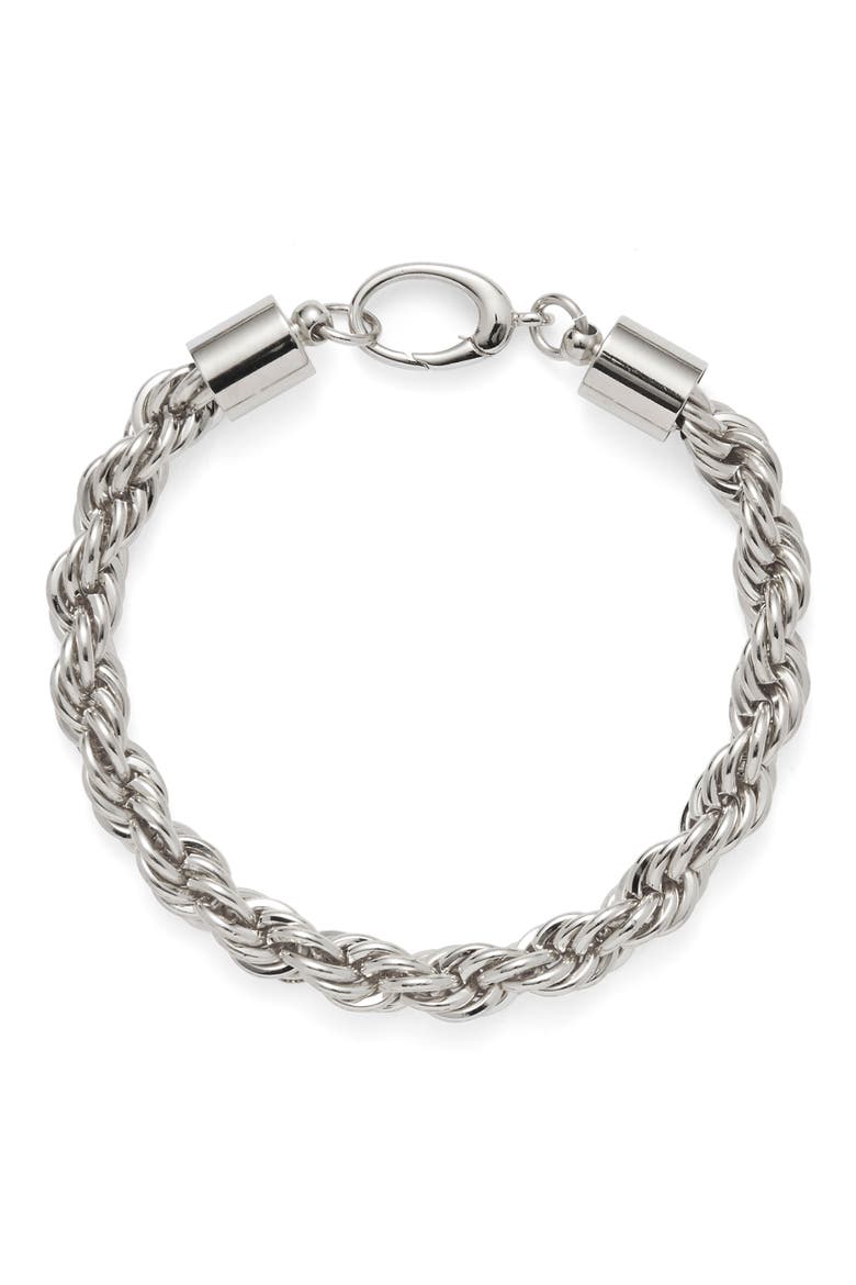 XL Rope Chain Bracelet, Main, color, SILVER