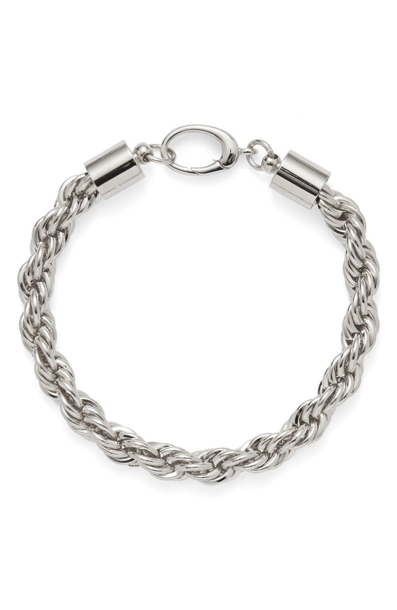 Lady Grey XL Rope Chain Bracelet, Main, color, Silver