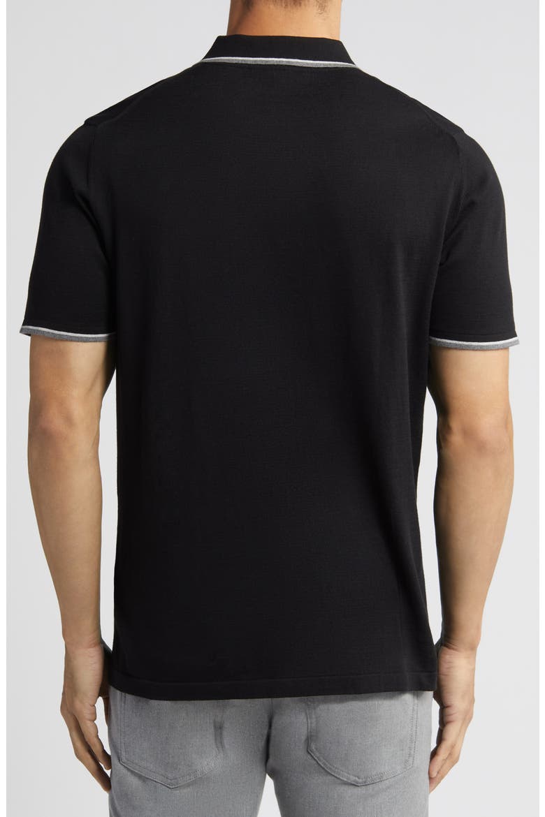 Ross Tipped Polo, Alternate, color, BLACK
