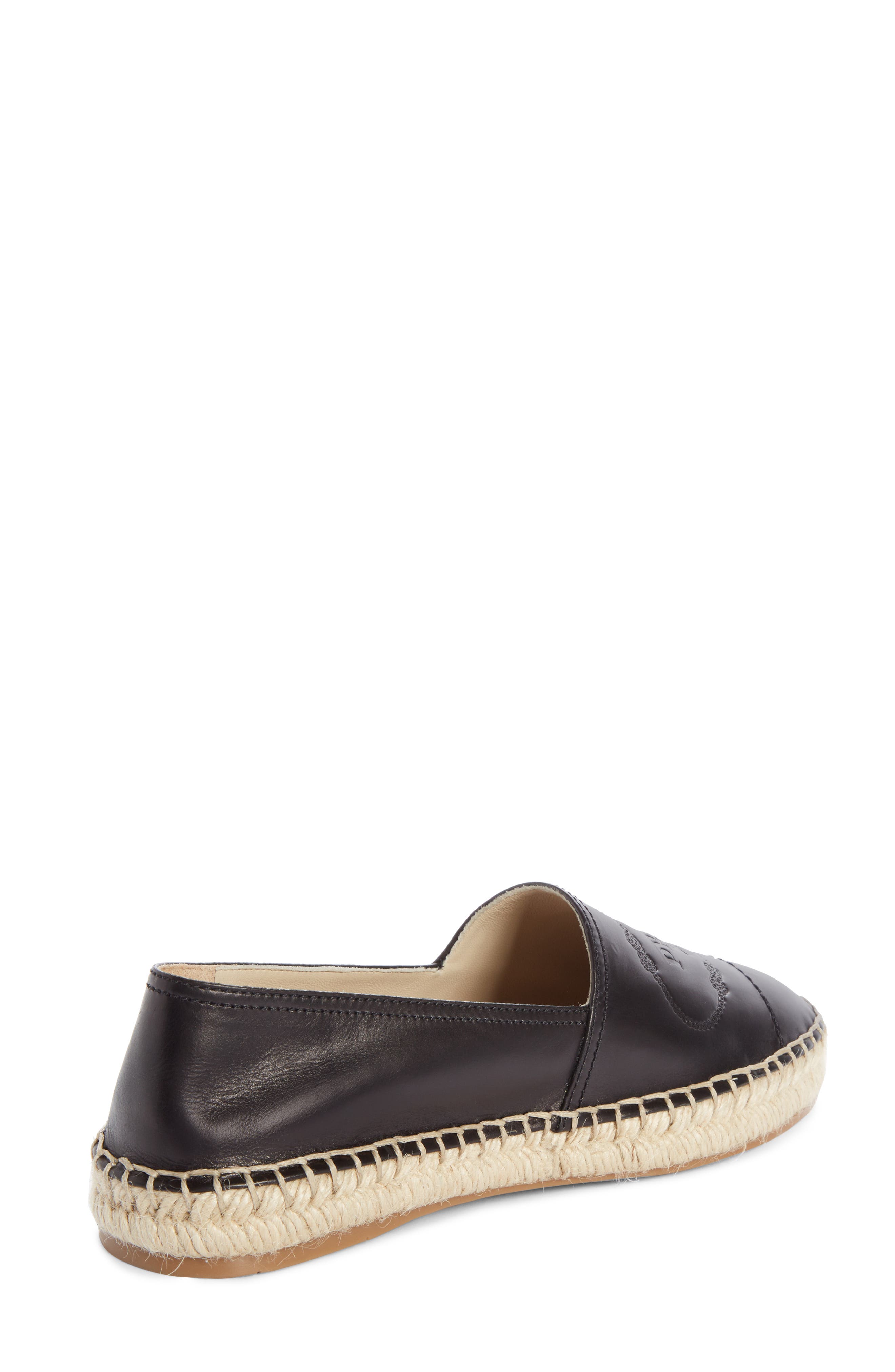 Logo Logo Espadrille, Alternate, color, BLACK LEATHER