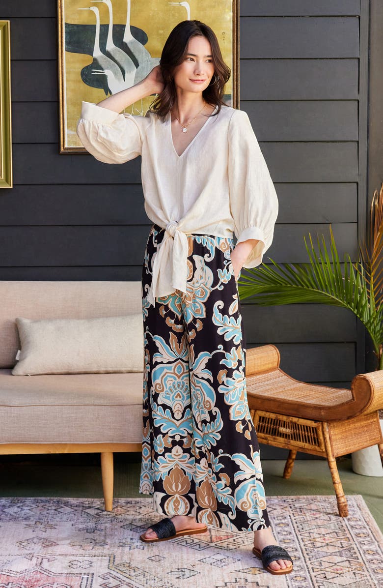 Karen Kane Floral Wide Leg Pants, Alternate, color, 