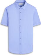 Bugatchi Miles OoohCotton® Geometric Print Short Sleeve Button-Up Shirt