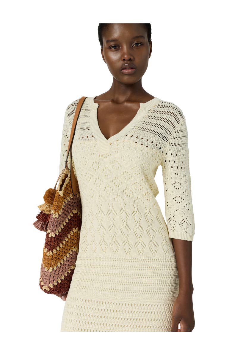 GERARD DAREL Riana Crochet Maxi Dress, Alternate, color, Ecru