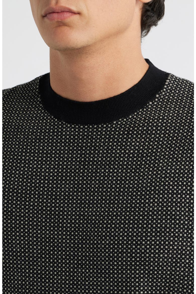 Short Sleeve Virgin Wool Sweater, Alternate, color, BLACK