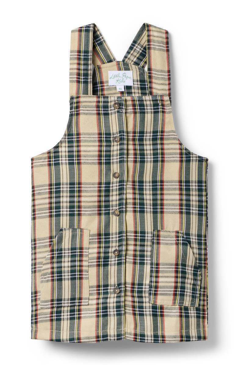 Little Paper Kids Kate Plaid Overall Dress, Main, color, 
