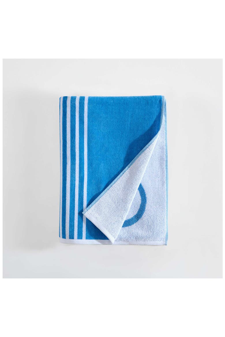 Logo Pinstripe 2-Piece Beach Towel Set, Alternate, color, MEDIUM / DARK BLUE