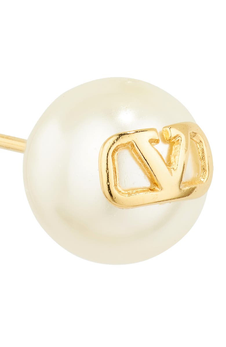 Valentino Garavani VLOGO Imitation Pearl Stud Earrings, Alternate, color, 