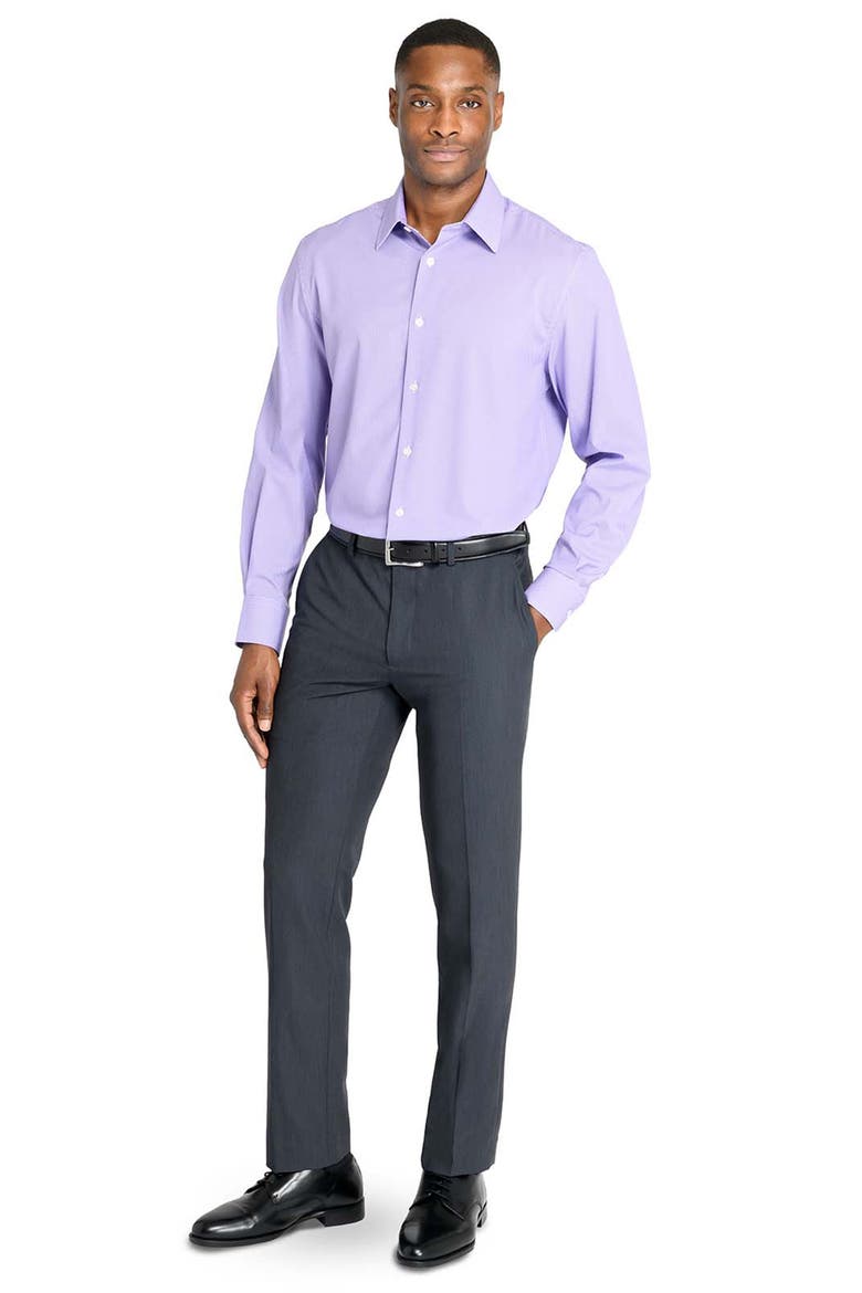 Regular Fit Geometric Print Performance Dress Shirt, Alternate, color, VIOLET