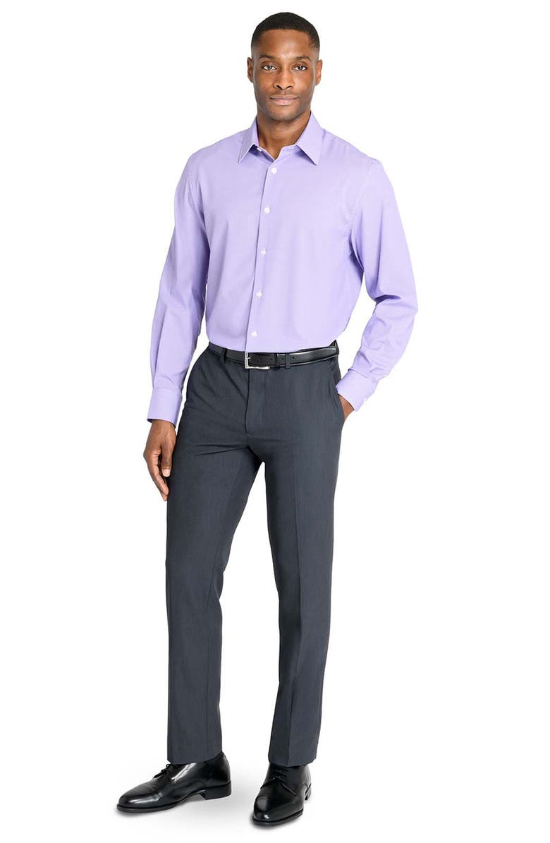 W.R.K Regular Fit Geometric Print Performance Dress Shirt, Alternate, color, Violet