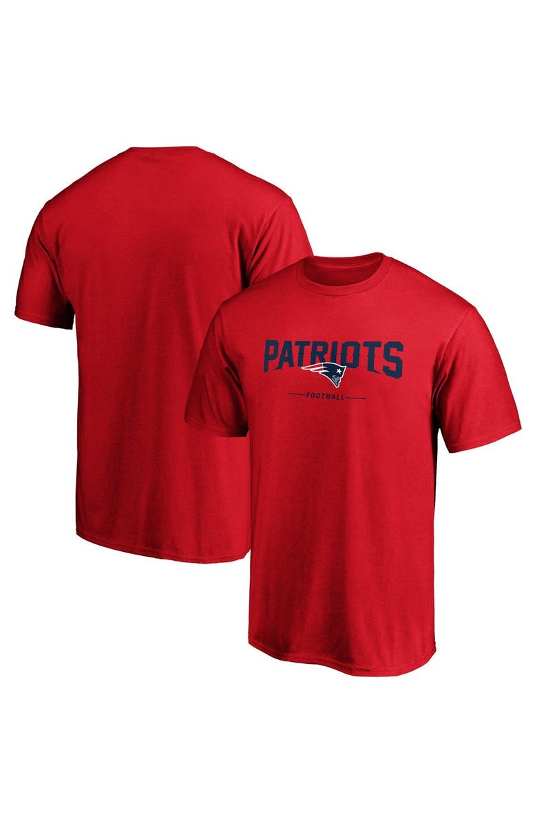 FANATICS Men's Fanatics Branded Red New England Patriots Team Lockup Logo T-Shirt, Alternate, color, 