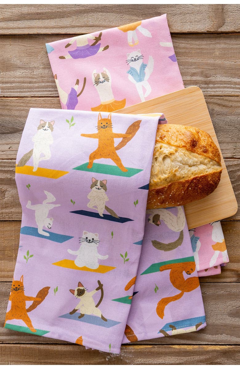 Cattington Cat Kitchen Towels - Pirouettes, Poses, and Purrs, Alternate, color, Pirouettes, Poses, And Purrs