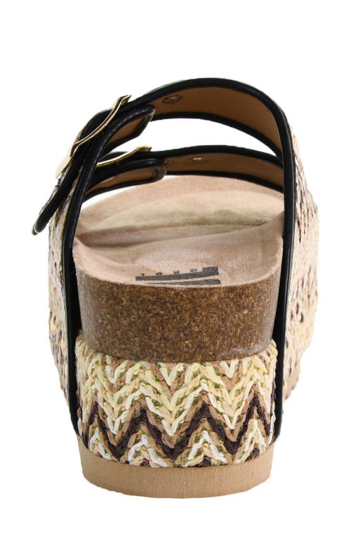 Dirty Laundry Pueblo Raffia Platform Slide Sandal In Natural Multi