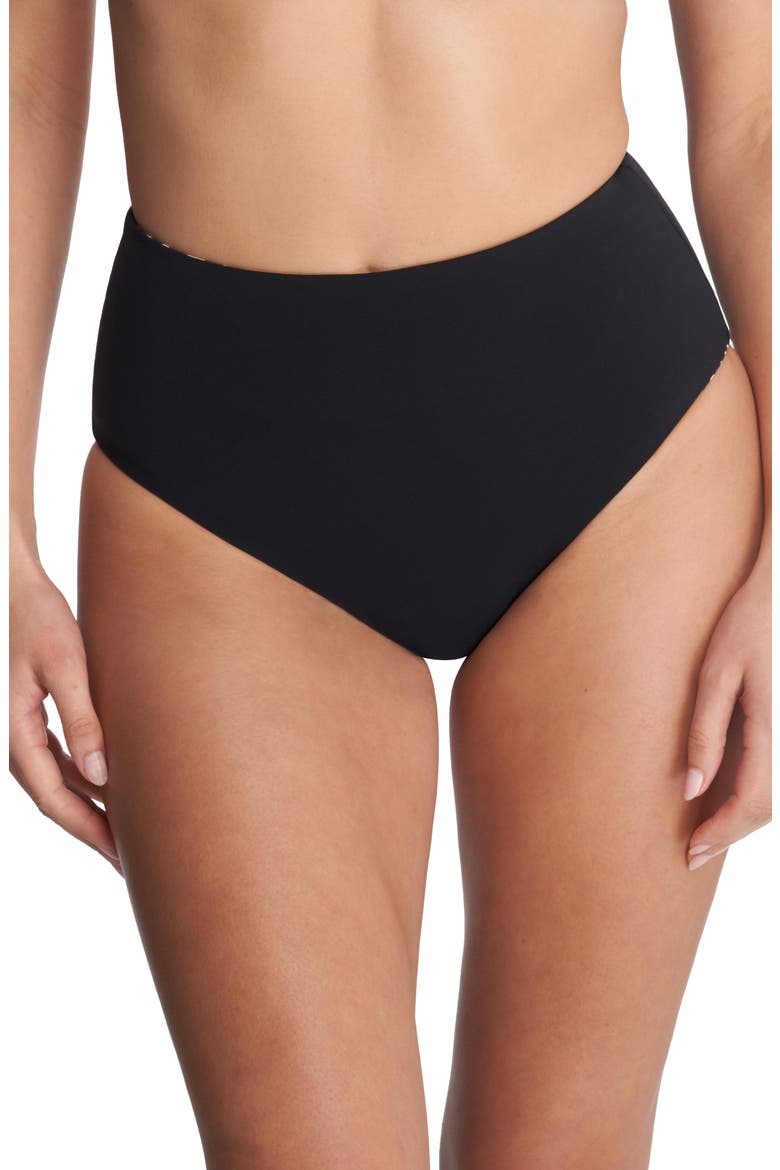 Reversible High Waist Bikini Bottoms, Alternate, color, LUXE LEOPARD / BLACK