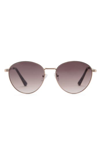 Mango Gradient Round Sunglasses In Gold