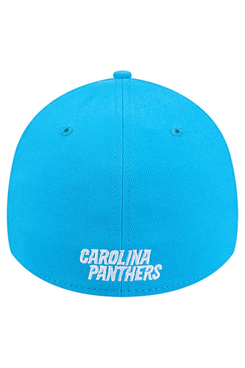 Men's New Era Blue Carolina Panthers Overlap Logo 39THIRTY Stretch Fit Hat, Alternate, color, Blue
