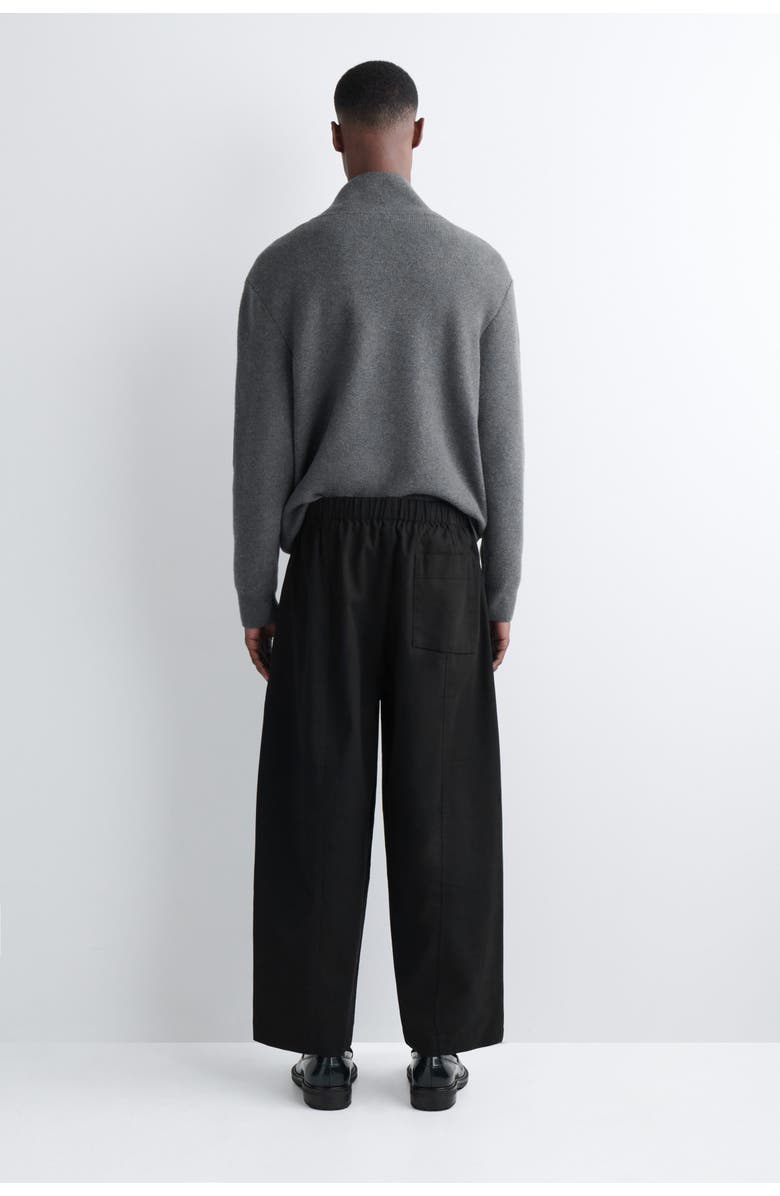 COS Cotton Cropped Barrel-Leg Pants, Alternate, color, Black
