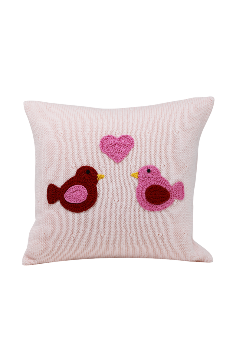Melange Collection 10" Love Birds Pillow, Main, color, Pink